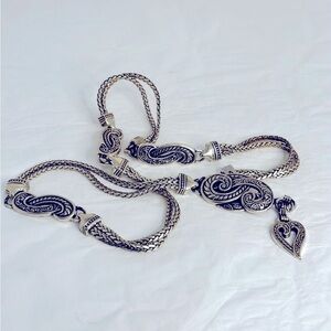 🌸Brighton pre-owned silver tone belt. Size L.